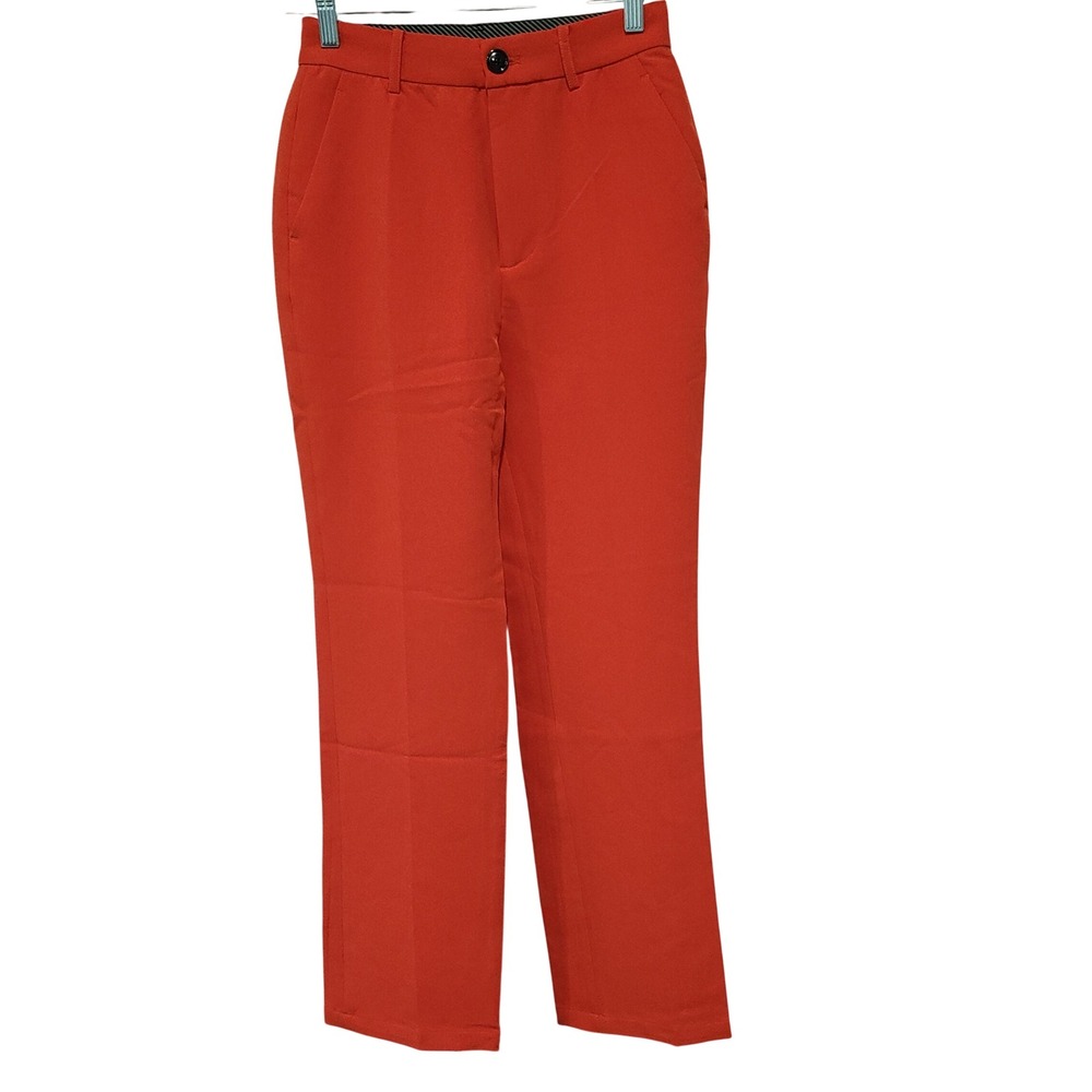 MOTF SHEIN Premium Orange‎ Red Tailored Trousers Pants XS New With Tags